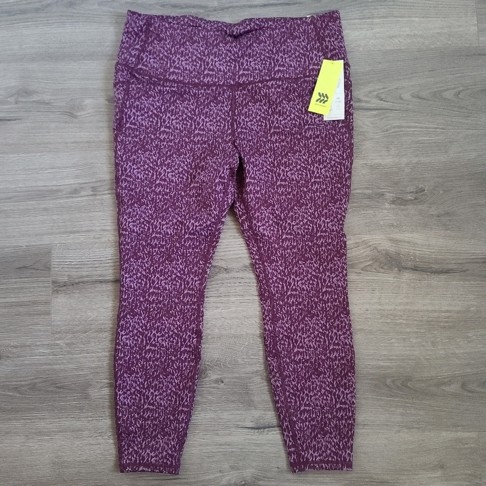 All In Motion Mulberry High-Rise 7/8 Activewear Workout UPF 50+ Legging